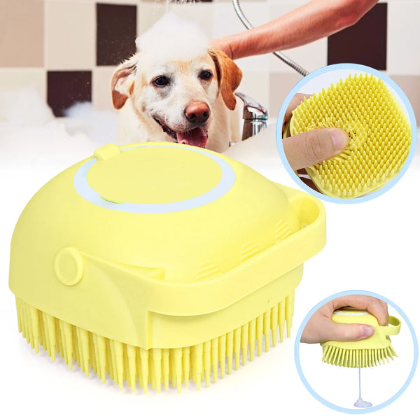 Dog Bath Brush Scrubber - Dog Shampoo Brush Dog Scrubber for Bath Dog Wash  Brush Dog Shower Brush Silicone Pet Bath Brush Puppy Dog Soap Scrubber for