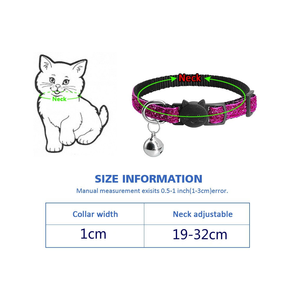Adjustable Kitten Cat Sequin Collar